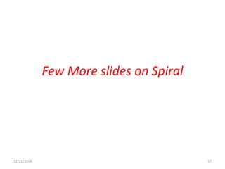 Few More slides on Spiral
12/21/2014 57
 