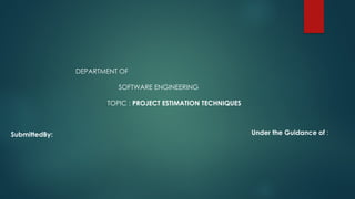 Comprehensive Overview of Project Estimation Techniques in Software ...