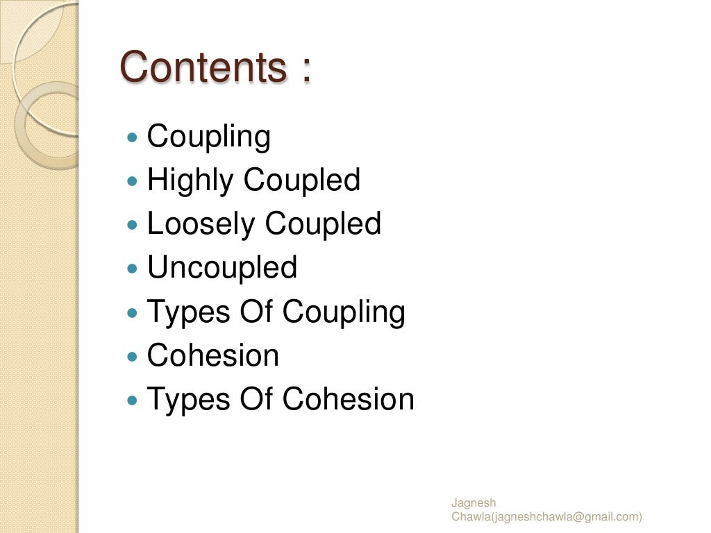 Cohesion & Coupling