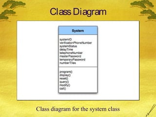 Class Diagram

Class diagram for the system class

 