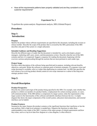 software engineering lab manual: project problem... Softwareenggineering lab manual | DOC