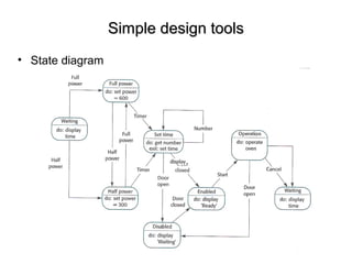Simple design toolsSimple design tools
• State diagram
 