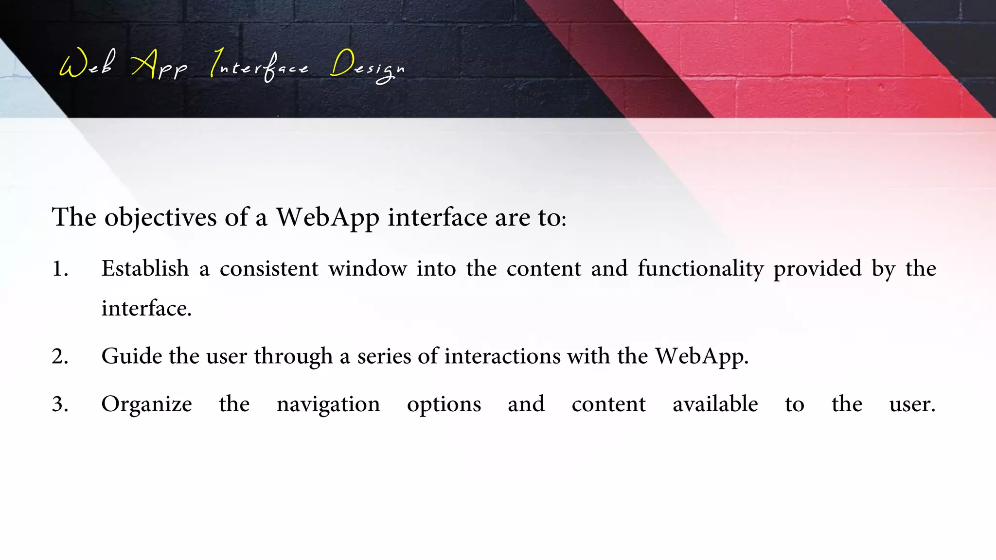 Web App Interface Design