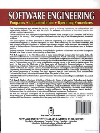 SOFTWARE ENGINEERING Software Engineering (3rd Edition) by K.K. Aggarwal & Yogesh Singh