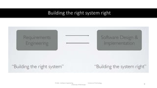 Building the right system right
IT1204 – Software Engineering Institute of Technology,
University of Moratuwa 8
 