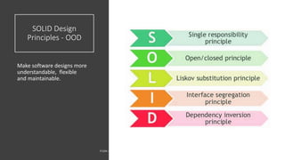 SOLID Design
Principles - OOD
Make software designs more
understandable, flexible
and maintainable.
IT1204 – Software Engineering Institute of Technology,
University of Moratuwa 8
 