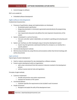 Software engineering lecture notes | PDF