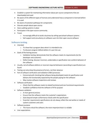 Software engineering lecture notes | PDF