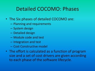 Software engineering 10 software cost estimation cocomo | PPT