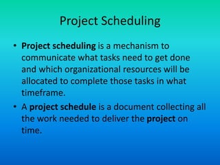 Software engineering 11 project scheduling | PPT