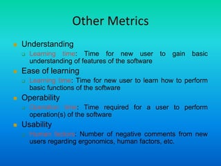 Software engineering 14 software quality metrics | PPT