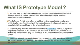 software development life cycle and SDLC Models - waterfall,prototype,iterative,evolutionary Development Models