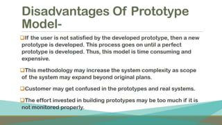 software development life cycle and SDLC Models - waterfall,prototype,iterative,evolutionary Development Models