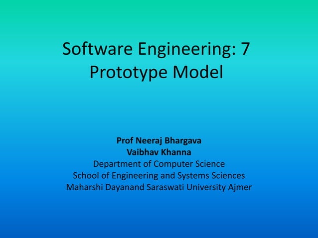 Software engineering 7 prototype model | PPT
