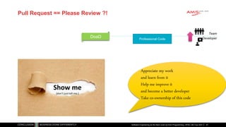 Pull Request == Please Review ?!
Software Engineering as the Next Level Up from Programming | APAC GB Tour 2021
Professional Code Developer
Team
DoaD
Appreciate my work
and learn from it
Help me improve it
and become a better developer
Take co-ownership of this code
47
 