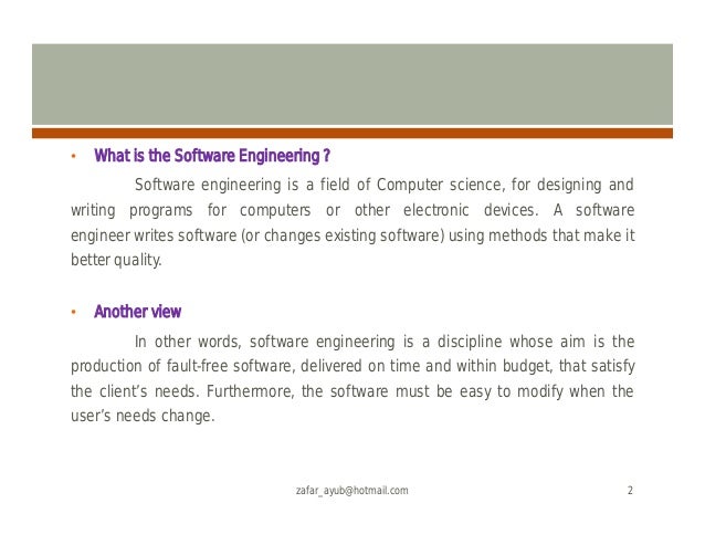 Introduction of Software Engineering