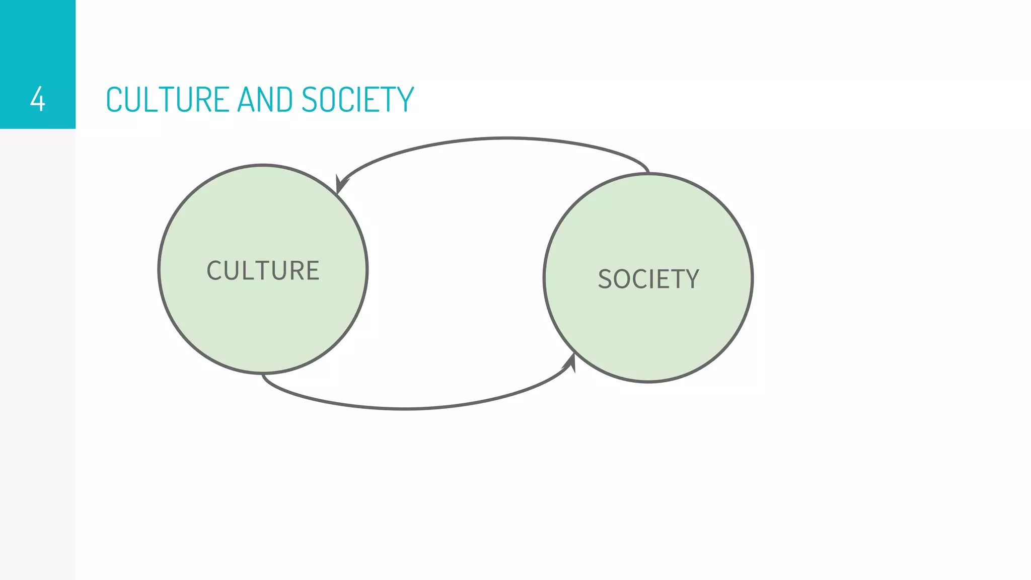 CULTURE AND SOCIETY4
CULTURE SOCIETY
 