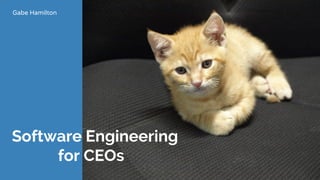Software Engineering
for CEOs
Gabe Hamilton
 
