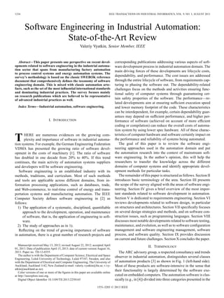 Software engineering in industrial automation state of-the-art review | PDF