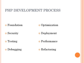 PHP DEVELOPMENT PROCESS 
