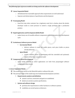 Software engineering mca | PDF