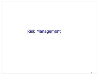 1
Risk Management
 