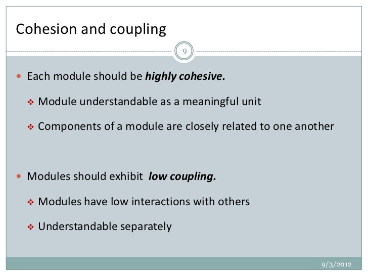 coupling and cohesion in software engineering ppt