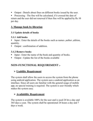 Software engineering srs library management assignment | PDF