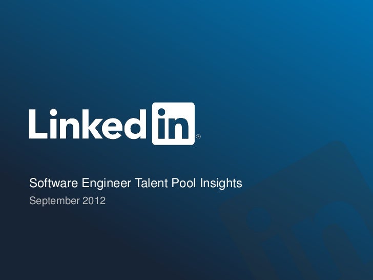 Software Engineer Talent Pool InsightsSeptember 2012 