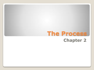 The Process
Chapter 2
 
