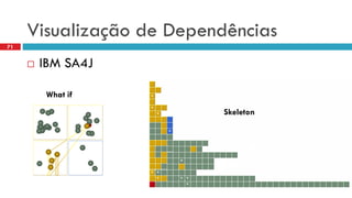 Visualizaçãode Dependências 
IBM SA4J 
Whatif 
Skeleton 
71  