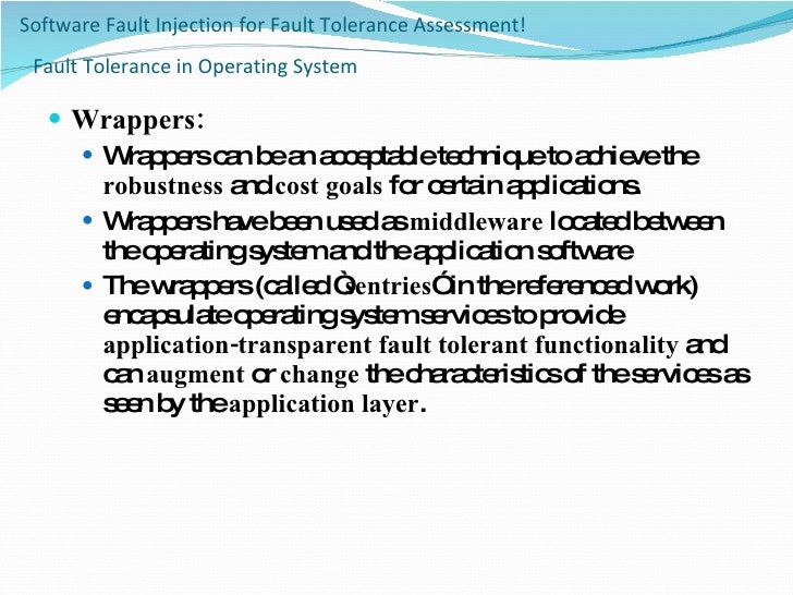 Software Fault Tolerance
