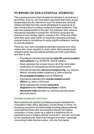 educational website report | DOCX