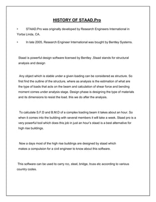 Software training report on AutoCAD and Staad Pro. Civil Engineering | PDF