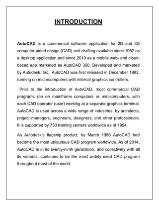 Software training report on AutoCAD and Staad Pro. Civil Engineering | PDF