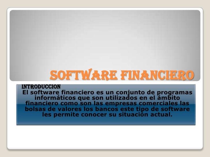 Software financiero diapositiva