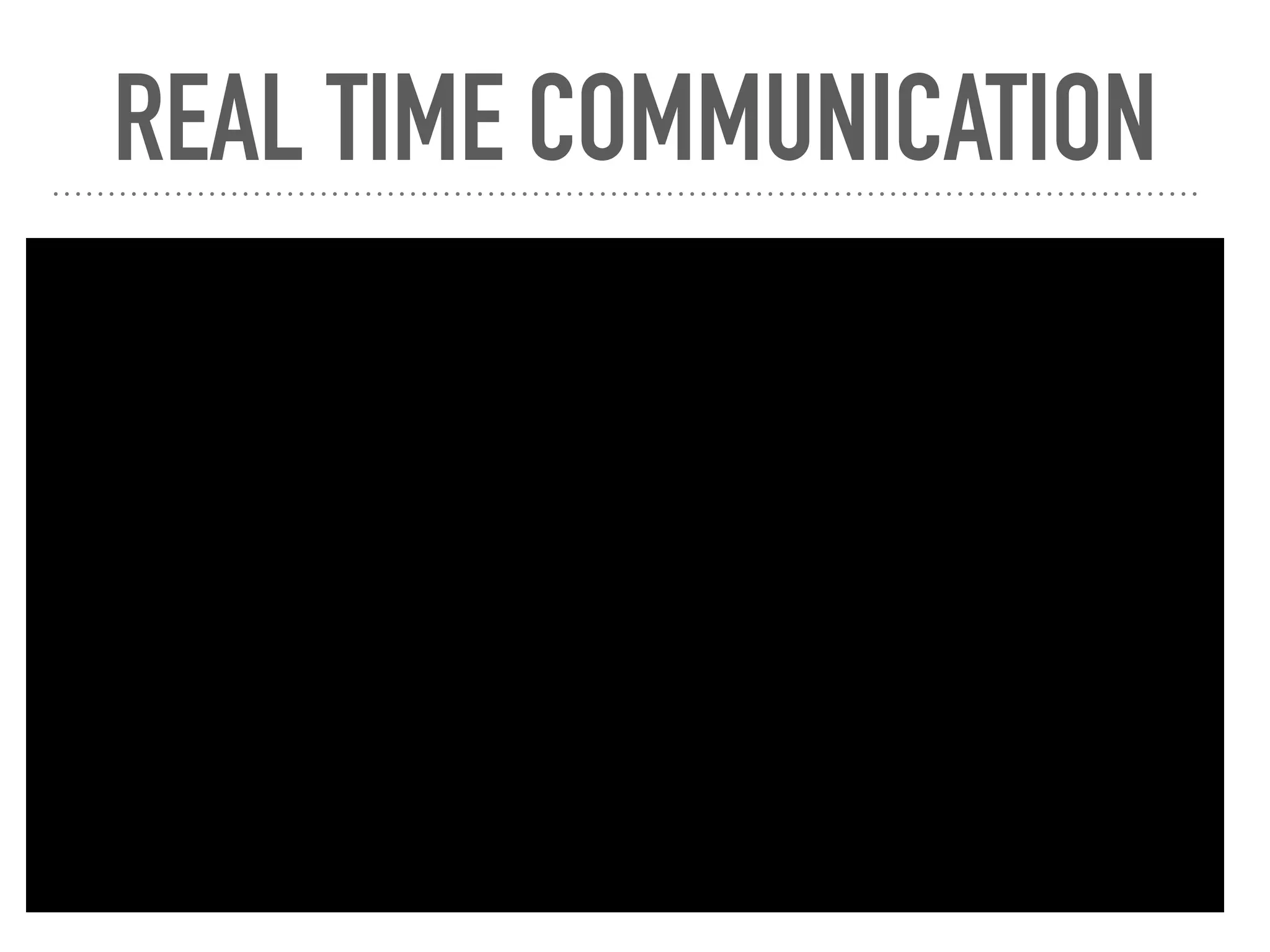 REAL TIME COMMUNICATION
 