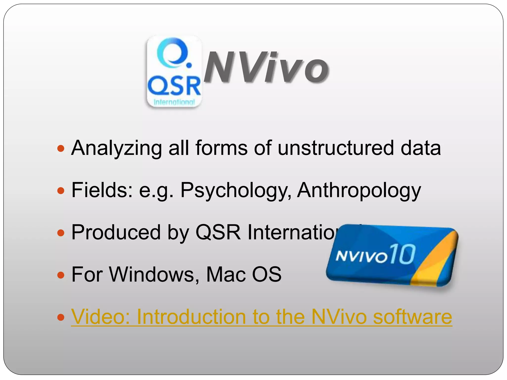 Software for Qualitative and Quantitative Data Analysis | PPTX ...