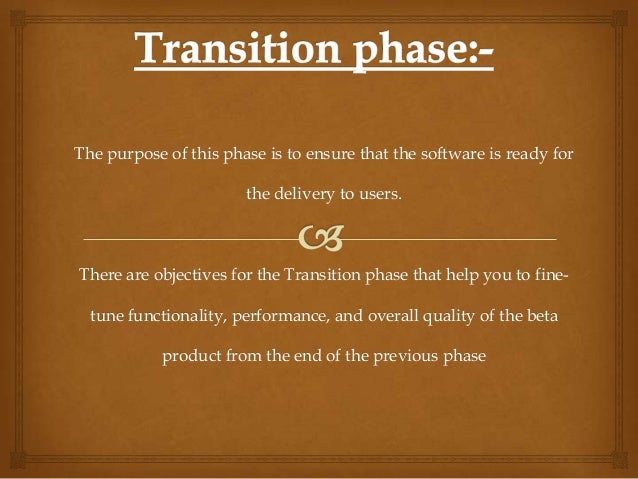 software project management Transition Phase