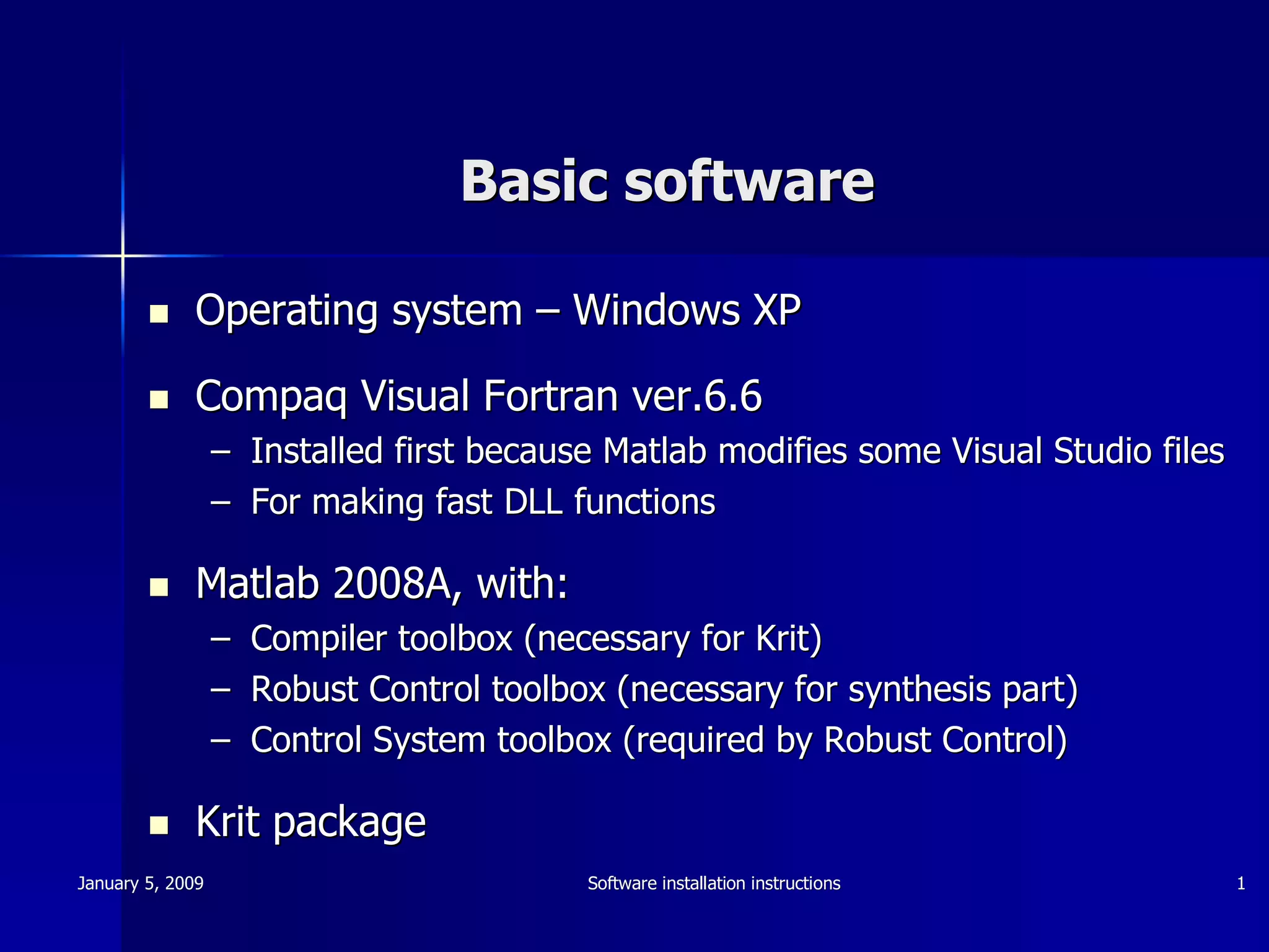 Matlab Krit Installation Instructions (2009) | PPT