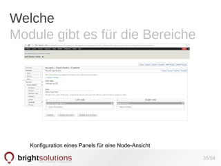 Welche
Module gibt es für die Bereiche

Konfiguration eines Panels für eine Node-Ansicht
35/54

 