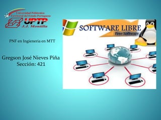 Gregson José Nieves Piña
Sección: 421
PNF en Ingieneria en MTT
 
