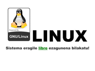 Sistema eragile  libre  ezagunena bilakatu! LINUX 