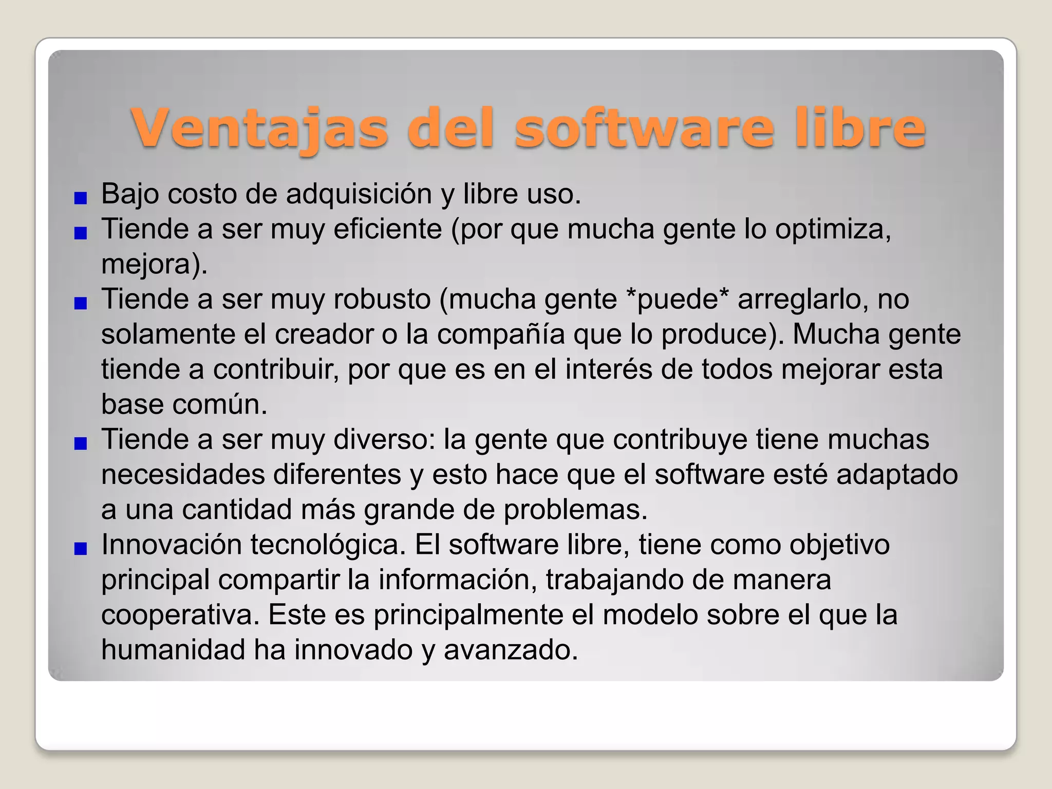 Ventajas y desventajas del software libre y del software propietario