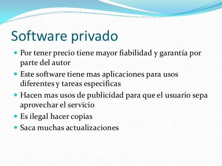 Software libre vs software privado
