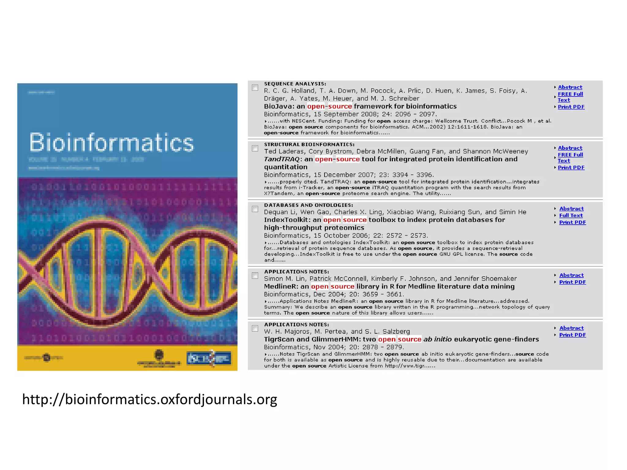 Free software and bioinformatics