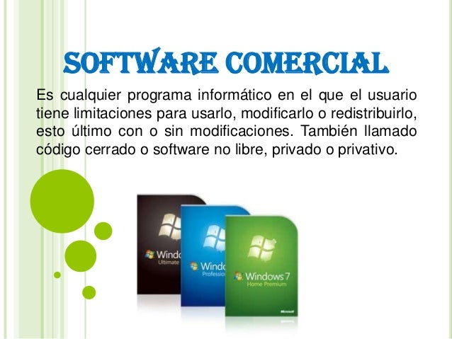 Software comercial caracteristicas