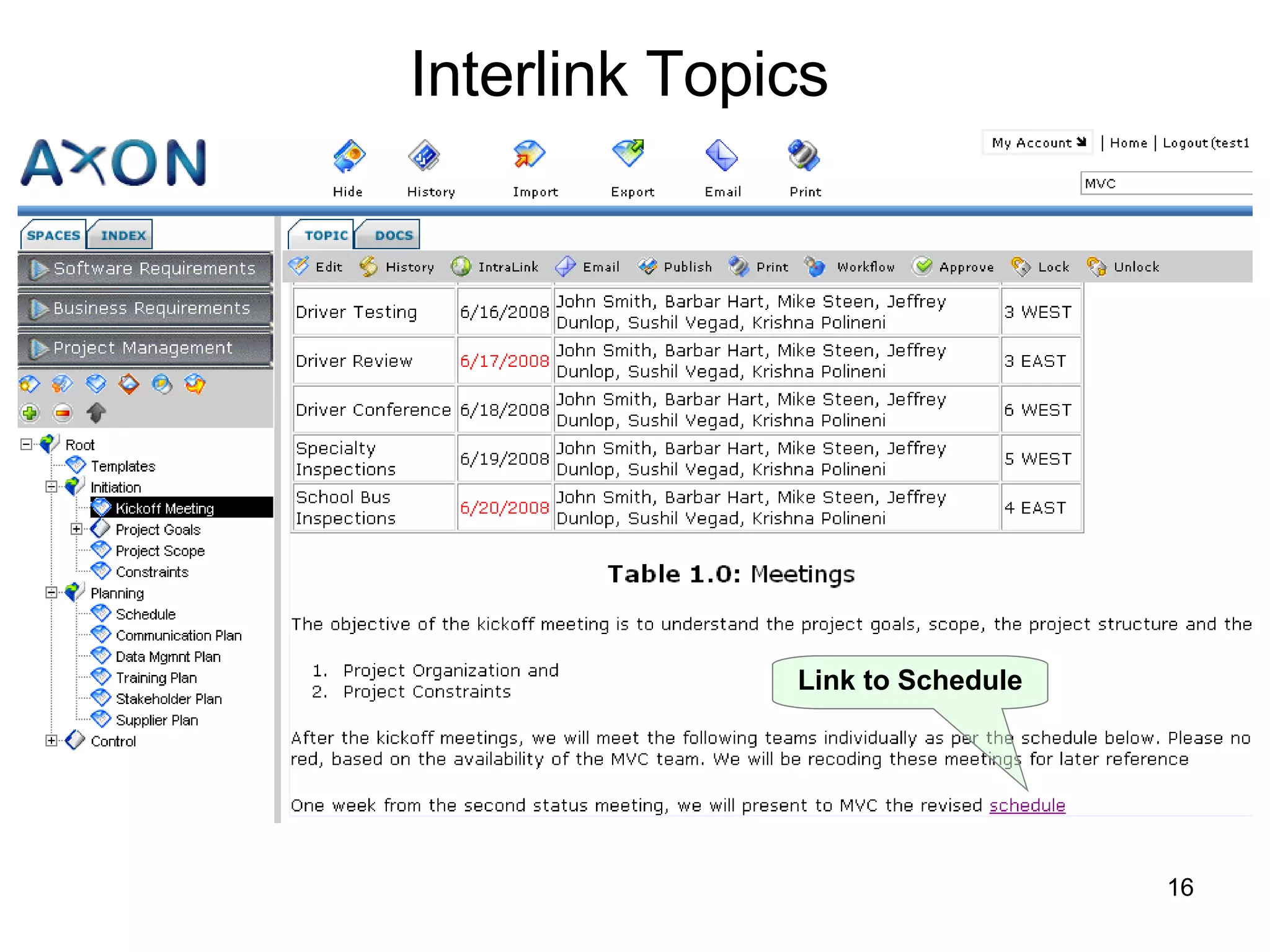 Link to Schedule Interlink Topics 