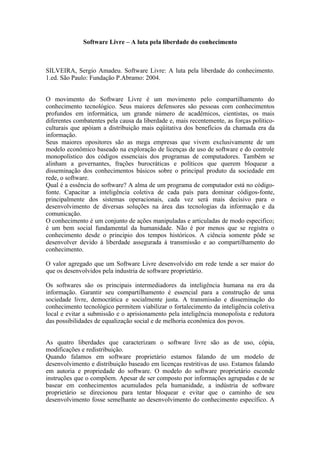 Software Livre A Luta Pela Liberdade Do Conhecimento PDF