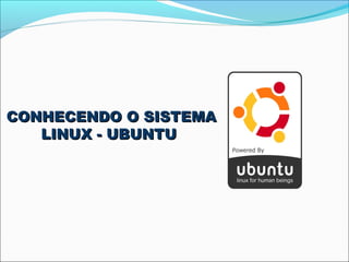 CONHECENDO O SISTEMA
   LINUX - UBUNTU
 